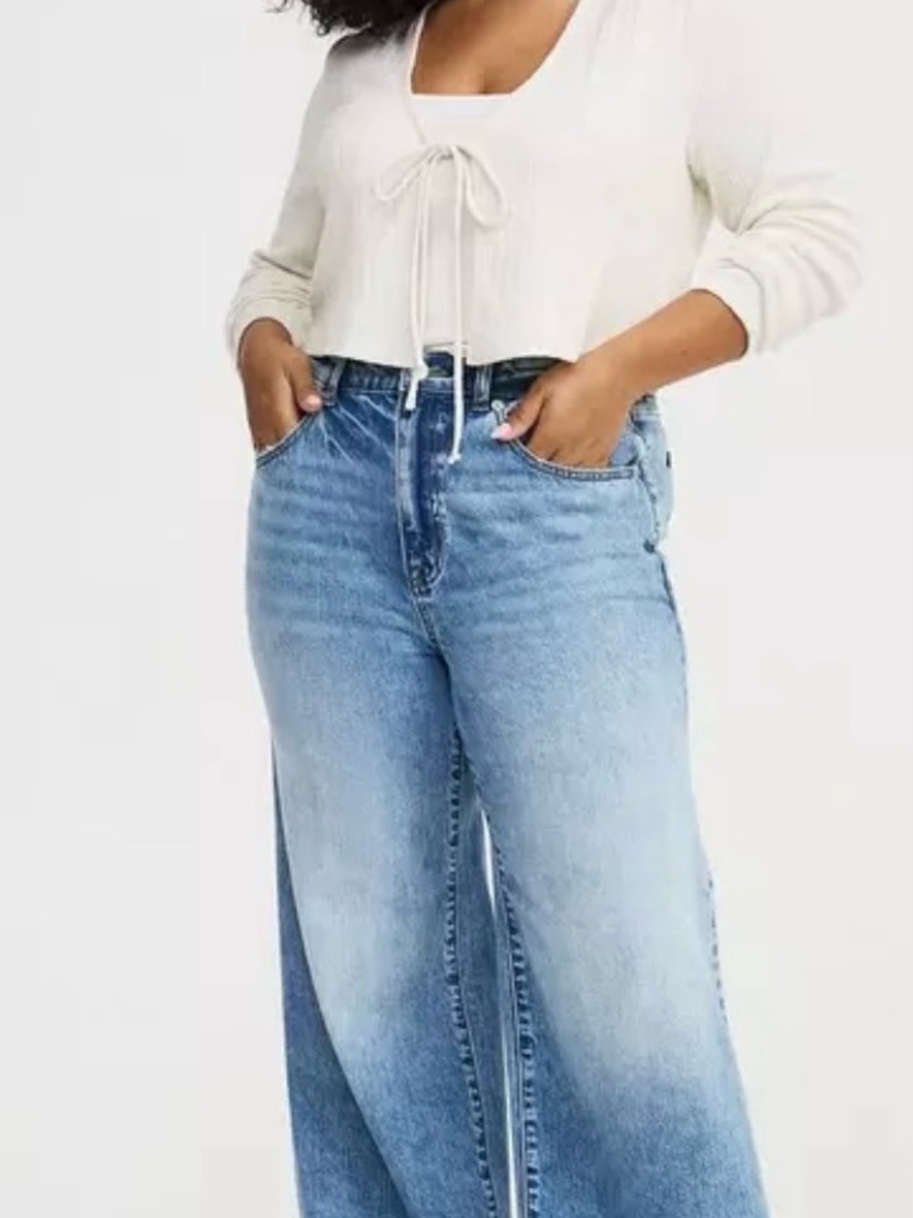 High-Rise Light Blue Wide-Leg Women's Jeans